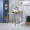 Yumia 2Pc Pack Nesting Tables Set, Antique Brass & Mirror